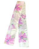 Pañuelo de seda con grandes flores fucsias - Soierie Huo