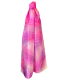 Pañuelo de seda con follaje rosa vibrante - Soierie Huo