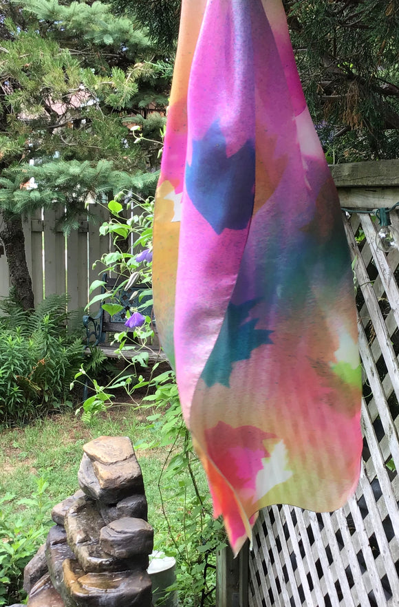 Bufanda de seda de arce multicolor - Soierie Huo