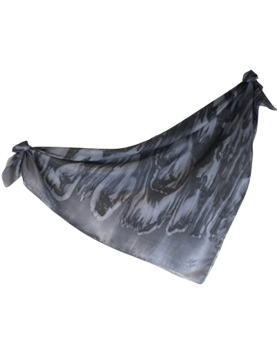 Bufanda de seda gris cuadrada - Soierie Huo