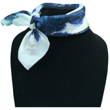 Bufanda cuadrada de seda blanca con flores marinas - Soierie Huo