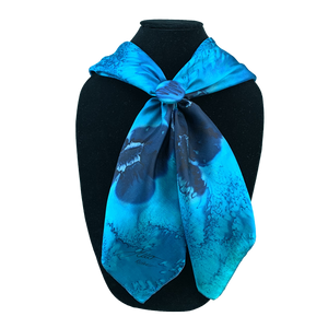 Set Cuadrado de seda y clip de esmeralda de la flor marina - Soierie Huo