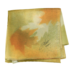 Bufanda de seda cuadrada de arce amarillo y verde - Soierie Huo